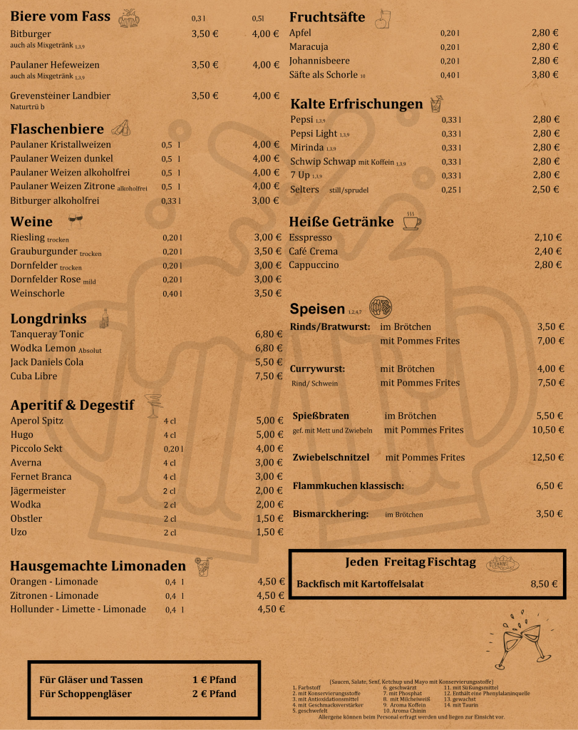 طراحی منو کافه بار در آلمان