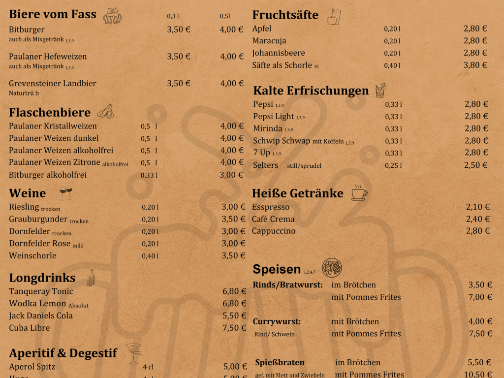 طراحی منو بار