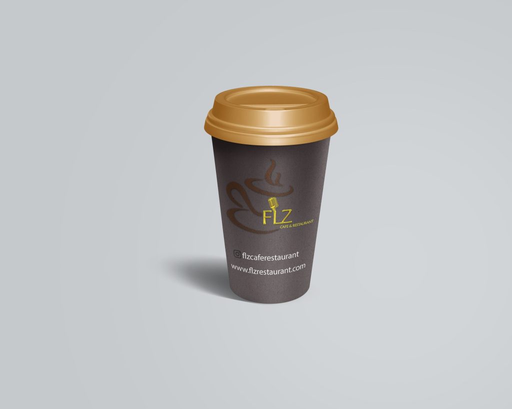 طراحی لوگو کافی شاپ روی لیوان